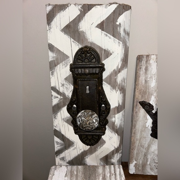 Rustic Wall Decor Hand painted with Hooks For Hanging - Picture 5 of 6